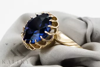 Safír 14k žluté zlato  Vintage vrc035y